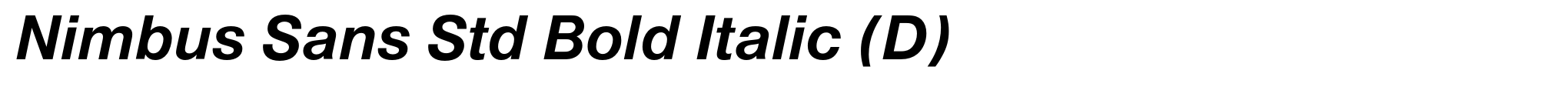 Nimbus Sans Std Bold Italic (D) image